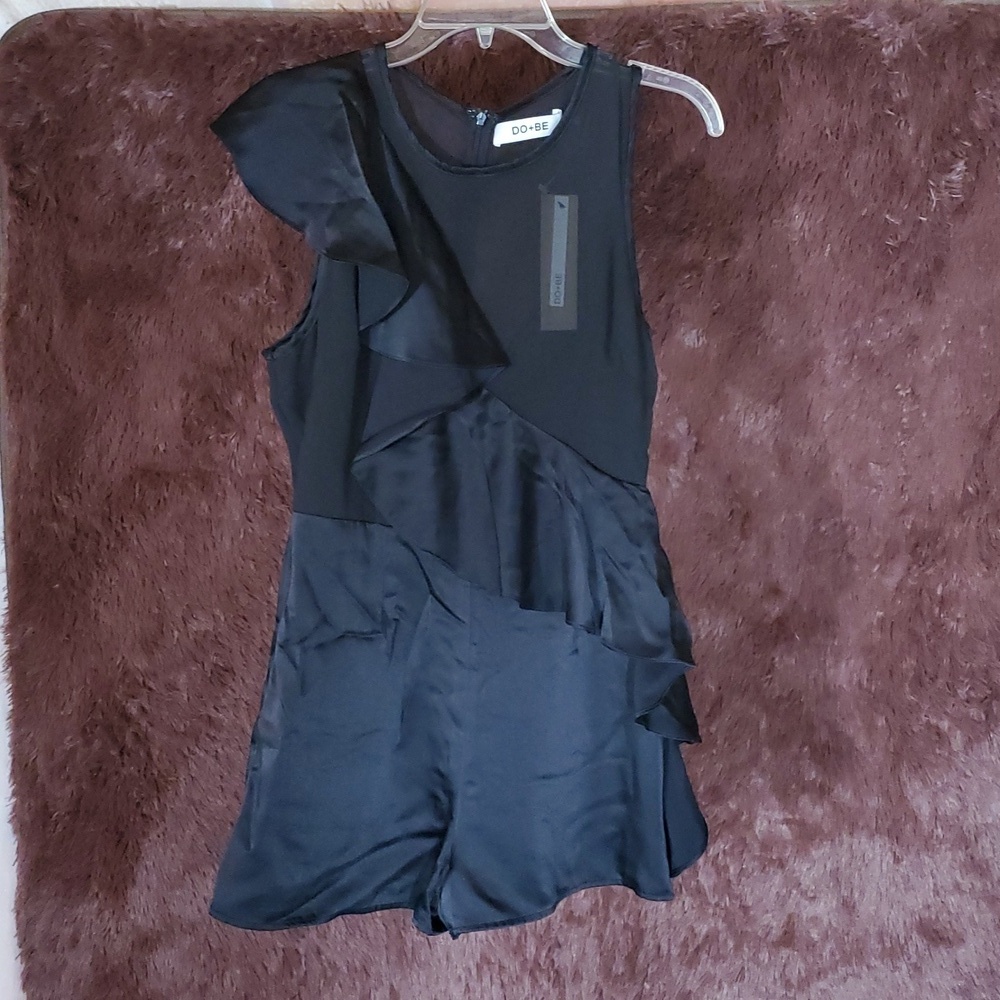 Do + Be Short Sheer Black Romper NWT